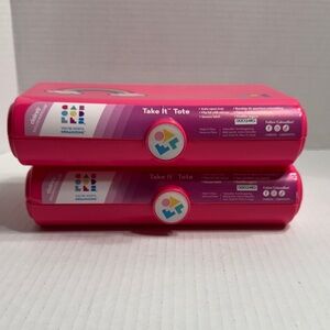 Caboodle Pink Organizer with Rainbow Design